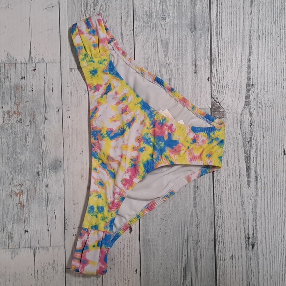 Jessica Simpson Shirred Side Tie Dye Bikini Swim Bottom - Picture 4 of 11